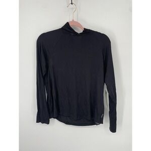 Boody Active Top Womens Small Black Stretch Raglan Sleeve Hooded Performance NWT